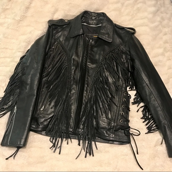 barney's leather Jackets & Blazers - Vintage fringe leather jacket - barney's